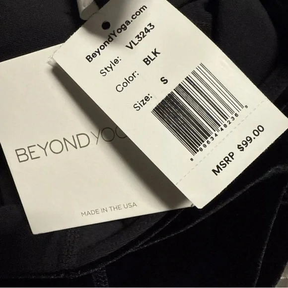 Beyond Yoga BLACK Velvet Motion High‎ Wasted Midi Legging SMALL [VL3243] - Picture 6 of 7